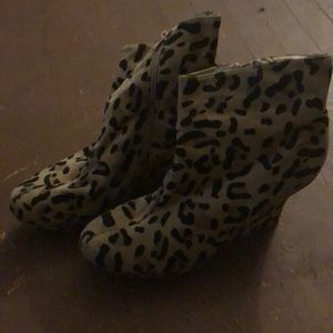 Cheetah print wedge heels